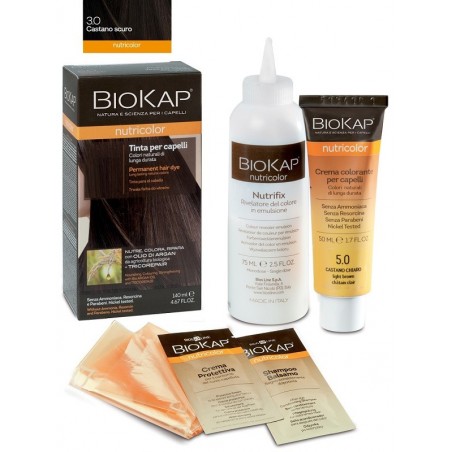 Bios Line Biokap Nutricolor 3,0 New Castano Scuro Tinta Tubo + Flacone Biokap - 1