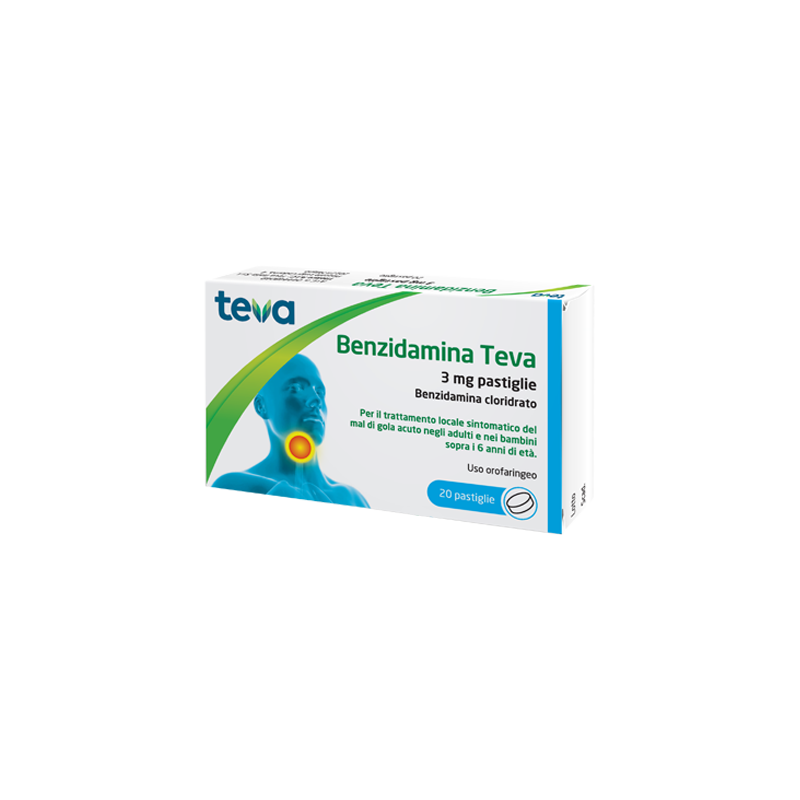 Teva Italia Benzidamina Teva 3 Mg Pastiglie Teva Italia - 1