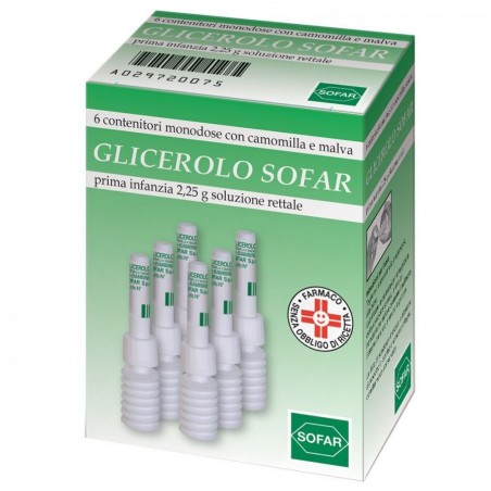 Glicerolo Sofar Prima Infanzia 2,25g - 6 Contenitori Monodose Sofar - 1