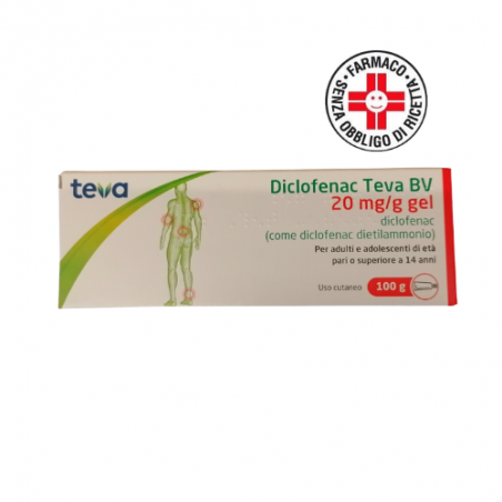 Diclofenac Teva BV 20 Mg/g Gel Per Dolori Muscolari 100 G