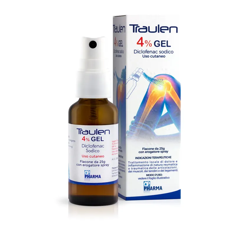 Traulen 4% Gel Per Dolori Muscolari e Articolari 25 G O. P. Pharma - 1