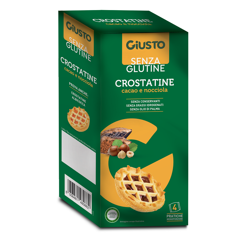 Farmafood Giusto Senza Glutine Crostatina Cacao Nocciole 4 Pezzi Da 45 G Giusto - 1