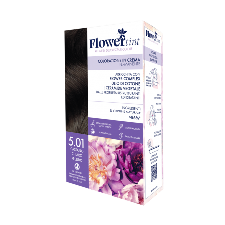 Purobio FlowerTint Colorazione Permanente 5,01 Castano Chiaro Freddo Flowertint - 1