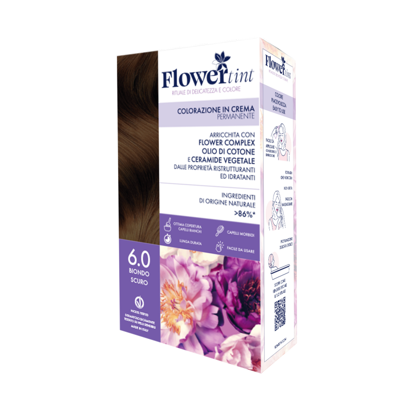 Purobio FlowerTint Colorazione In Crema Permanente 6,0 Biondo Scuro Flowertint - 1