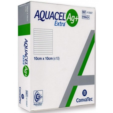 Aquacel Ag+ Extra Medicazione In Hydrofiber Lyocell 10x10cm 10 Pezzi Aquacel - 1