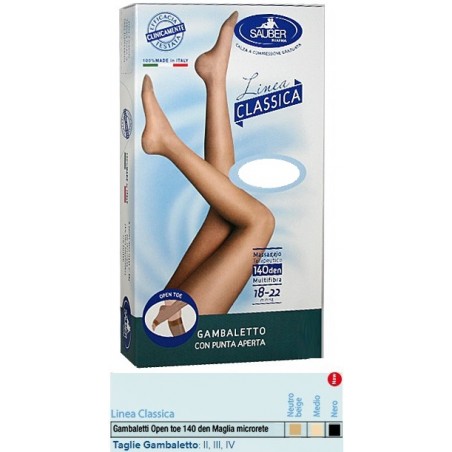 Desa Pharma Sauber Gambaletto Open Toe Maglia Microrete 140 Den Colore Medio Taglia 3 Linea Classica - Calzature, calze e ort...