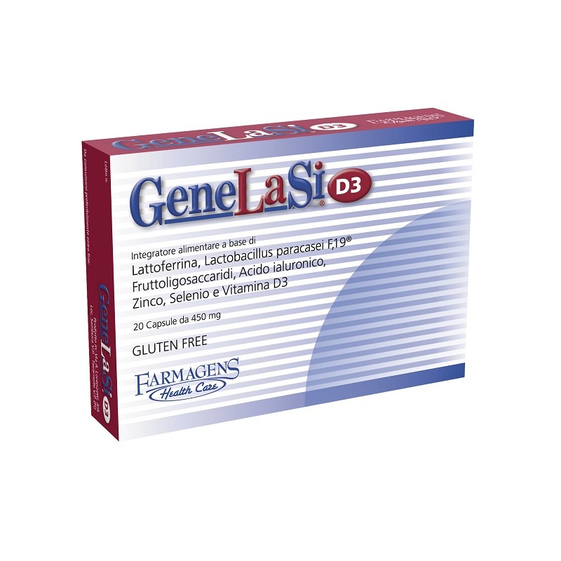 GeneLaSi D3 Integratore Lattoferrina Lactobacillus 20 Capsule Farmagens Health Care - 1