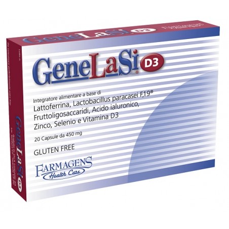 GeneLaSi D3 Integratore Lattoferrina Lactobacillus 20 Capsule Farmagens Health Care - 1