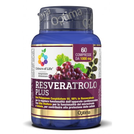 Optima Naturals Colours Of Life Resveratrolo Plus 60 Compresse 1000 Mg Optima Naturals - 1