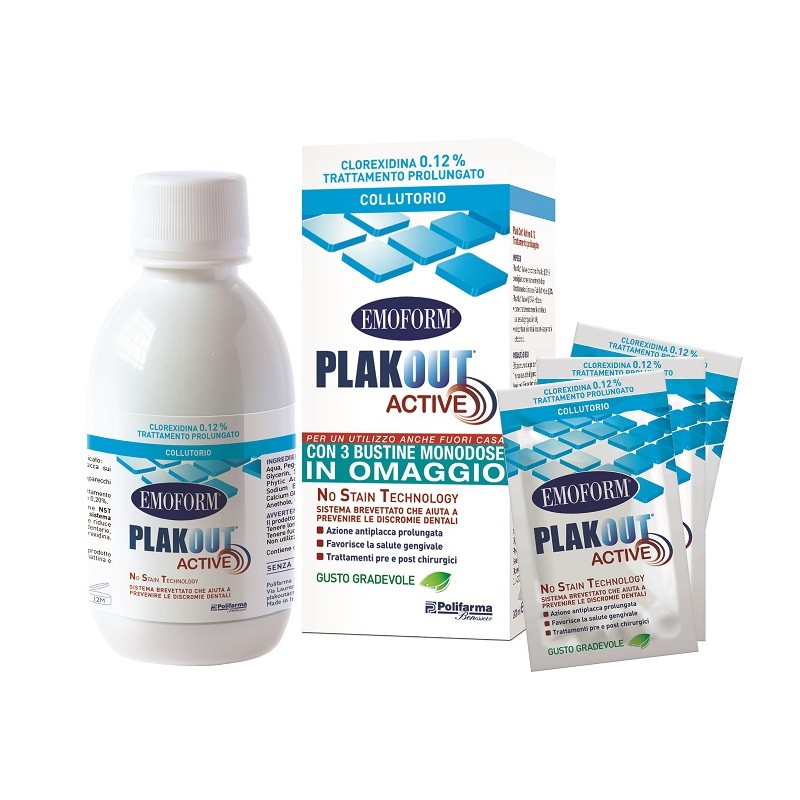 Polifarma Benessere Emoform Plakout Active 0,12% 200 Ml + 3 Buste Polifarma Benessere - 1