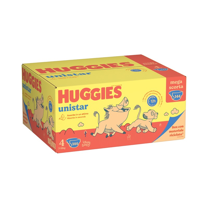 Kimberly Clark Italia Huggies Unistar Mega 4 Pannolino 144 Pezzi Kimberly Clark Italia - 1