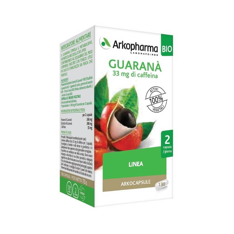 Arkofarm Arko Capsule Guarana' Bio 130 Capsule Arkofarm - 1