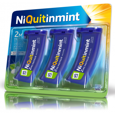 NiQuitinMint 2mg Riduce Dipendenza da Fumo 60 Pastiglie NiQuitin - 1