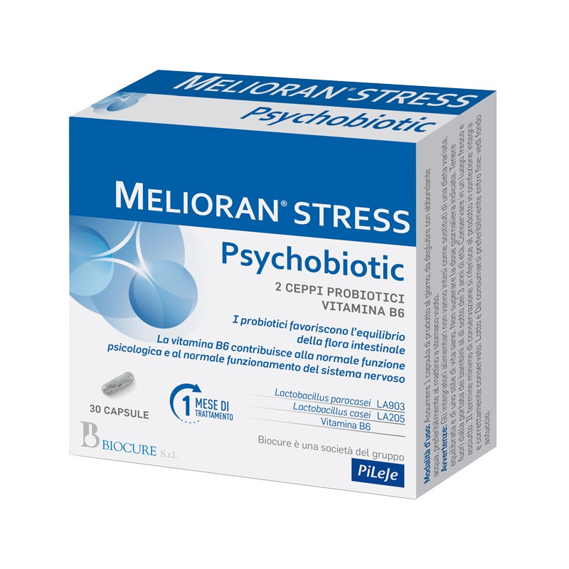 Biocure Melioran Stress Psychobiotic 30 Capsule - Integratori di fermenti lattici - 947466126 - Biocure - € 22,84