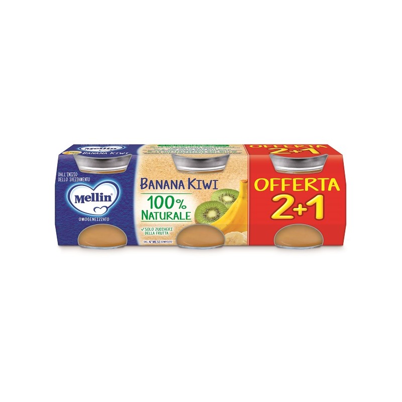 Danone Nutricia Soc. Ben. Mellin Omogeneizzato Banana Kiwi 3 Pezzi Da 100 G Danone Nutricia Soc. Ben. - 1