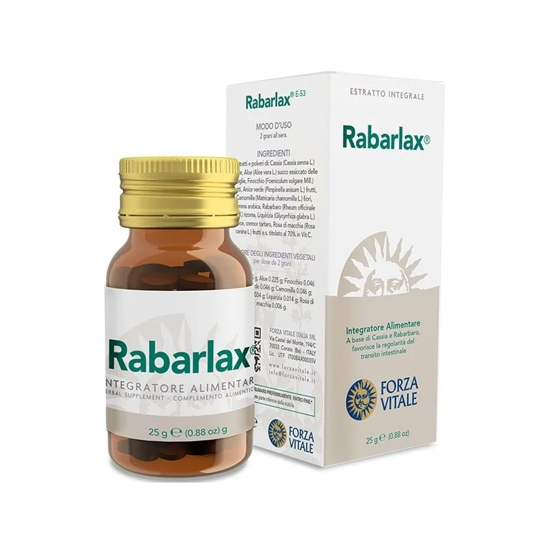 Rabarlax Integratore per il Transito Intestinale 25 G Forza Vitale Italia - 1