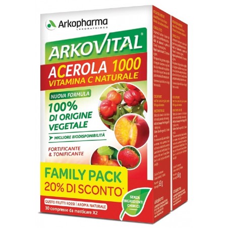 Arkofarm Arkovital Acerola 1000 Pack Family 60 Compresse Arkofarm - 1