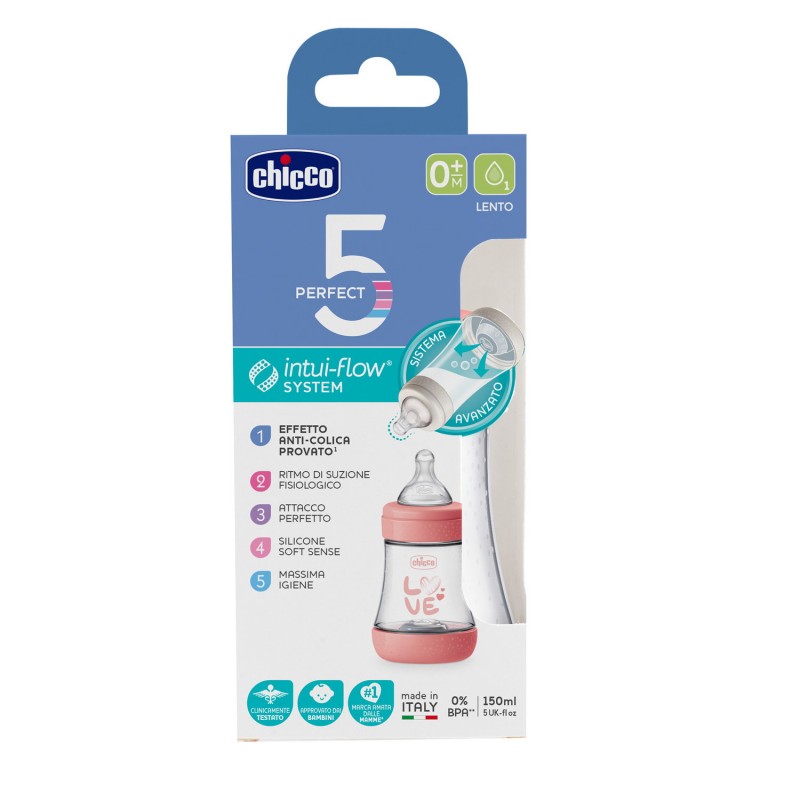 Chicco Biberon P5 150ml Slow Silicone Girl Chicco - 1