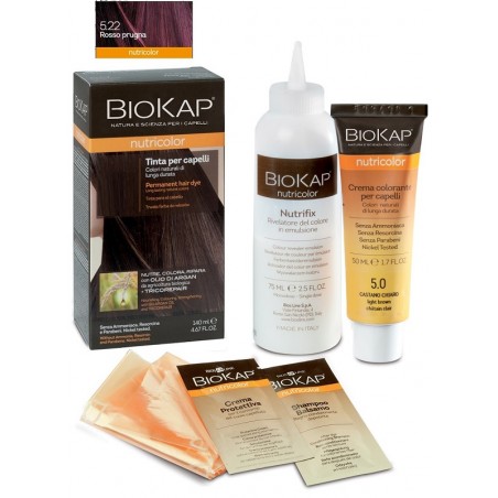 Bios Line Biokap Nutricolor 5,22 Rosso Prugna Tinta Tubo + Flacone Bios Line - 1