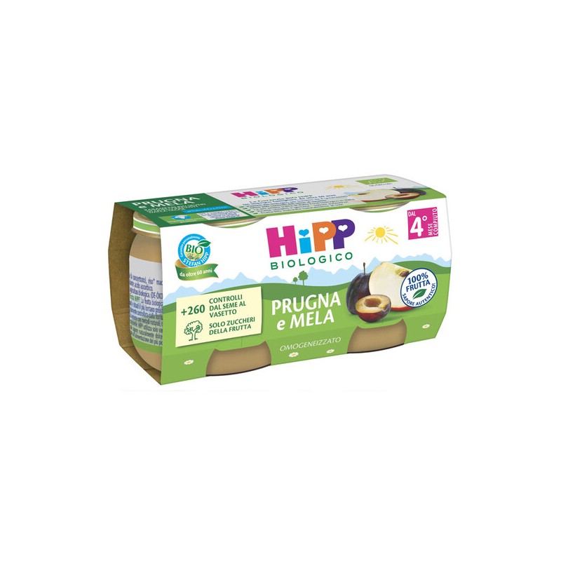 HIPP BIO OMOGENEIZZATO PRUGNA E MELA 2 X 80 G Hipp - 1