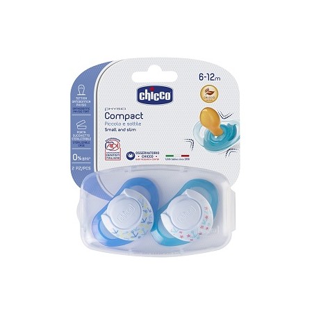 Chicco Succhietto Compact Boy S6-16 Mesi 2 Pezzi Chicco - 1