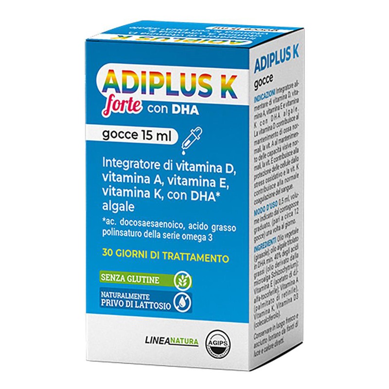 Agips Farmaceutici Adiplus K Forte Con Dha Gocce Flaconcino 15 Ml Agips Farmaceutici - 1