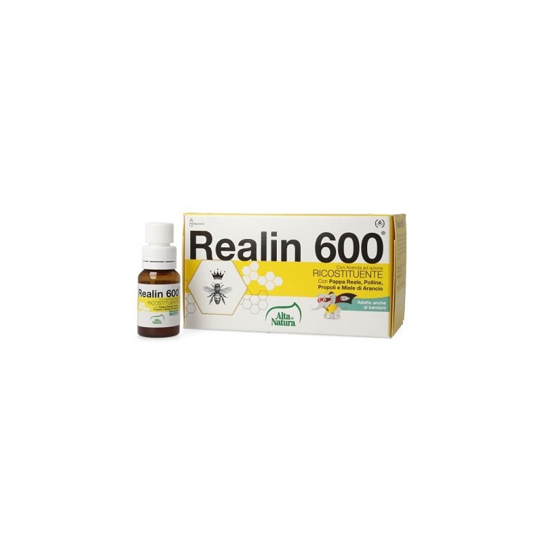 Alta Natura-inalme Realin 600 10 Flaconcini Sdc 10 Ml Tappo Dosatore 400 Mg Alta Natura - 1