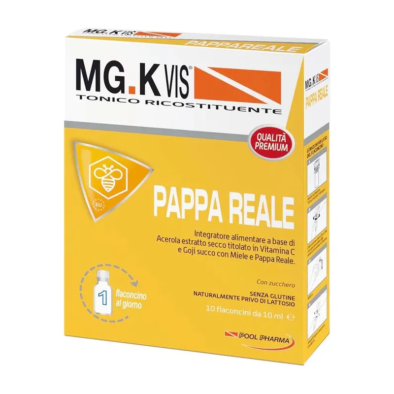 MG.K Vis Tonico Ricostituente Pappa Reale 10 Flaconcini Pool Pharma - 1