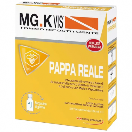 MG.K Vis Tonico Ricostituente Pappa Reale 10 Flaconcini Pool Pharma - 1