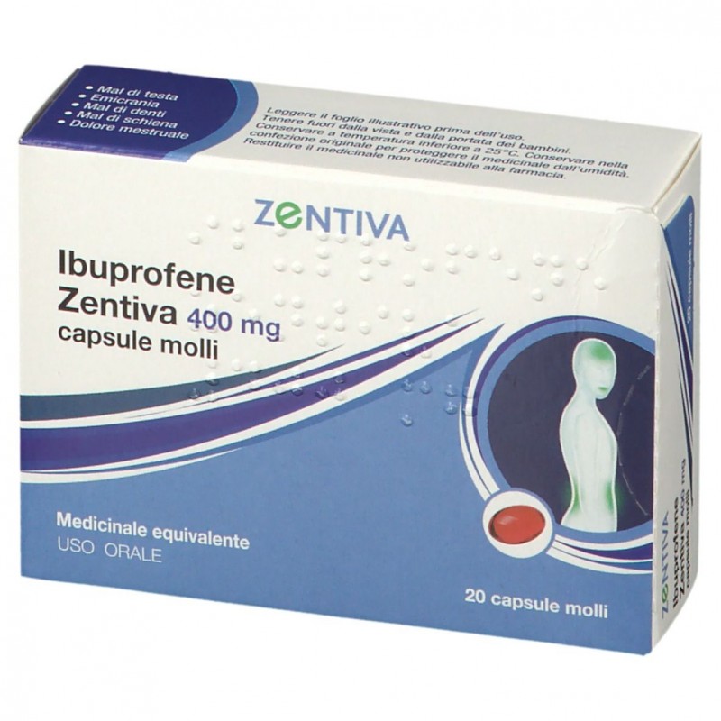 Ibuprofene Zentiva 400 mg Allevia Dolore Febbre 20 Capsule Zentiva Italia - 2