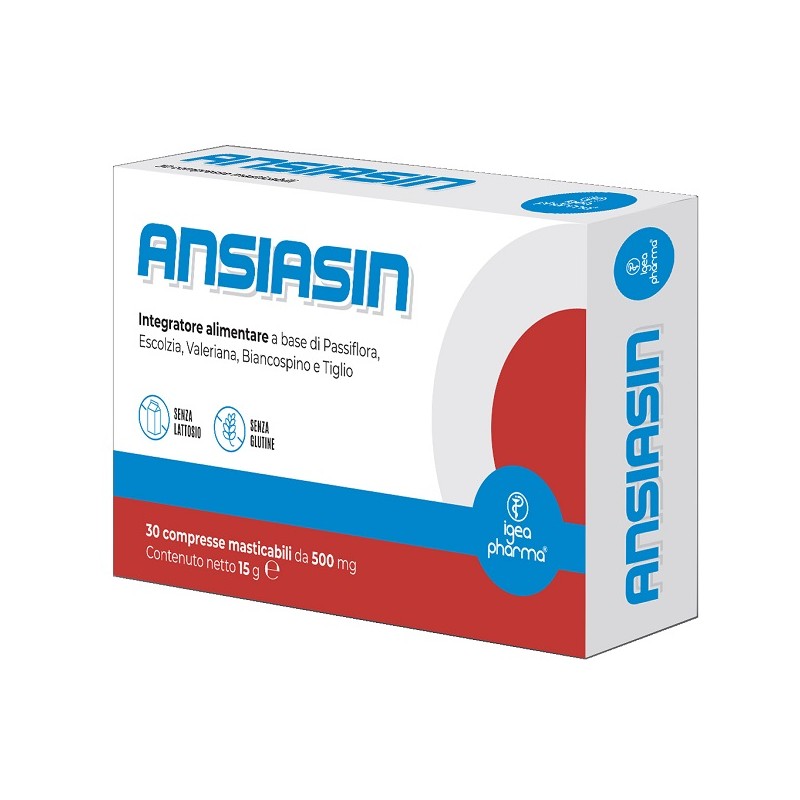 Igea Pharma Ansiasin 30 Compresse Masticabili - Integratori per umore, anti stress e sonno - 987715861 - Igea Pharma - € 14,62