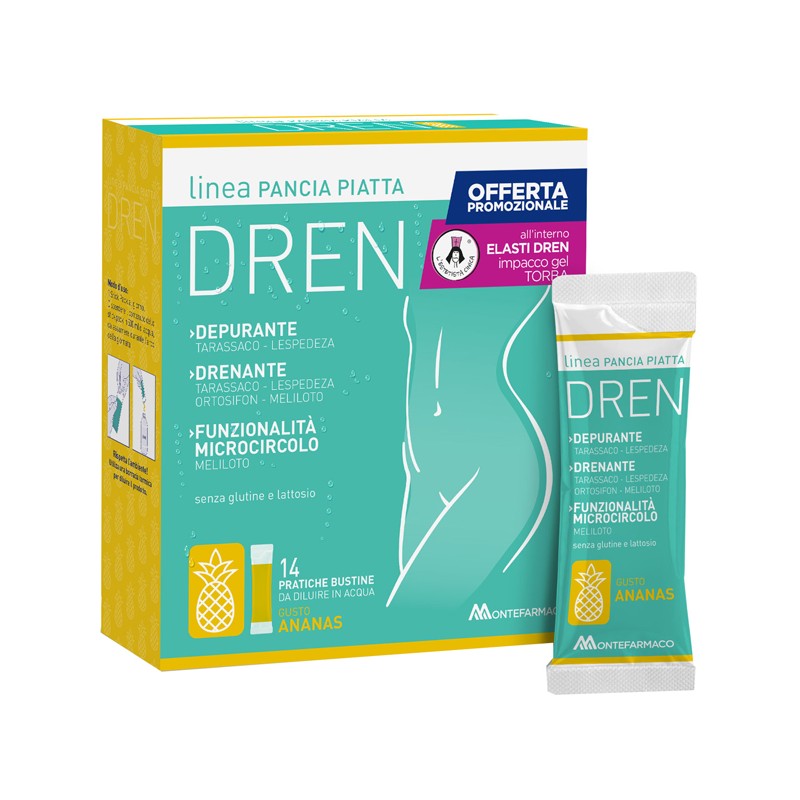 Pancia Piatta Dren Ananas 14 Stick Pack Torba Drenante Montefarmaco - 1