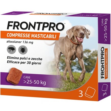 Frontpro Pulci Zecche Cani 25-50 Kg 3 Compresse Masticabili  - 1