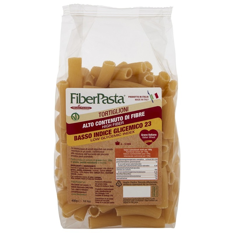 Fiberpasta Tortiglioni Basso Indice Glicemico 400 G Fiberpasta - 1