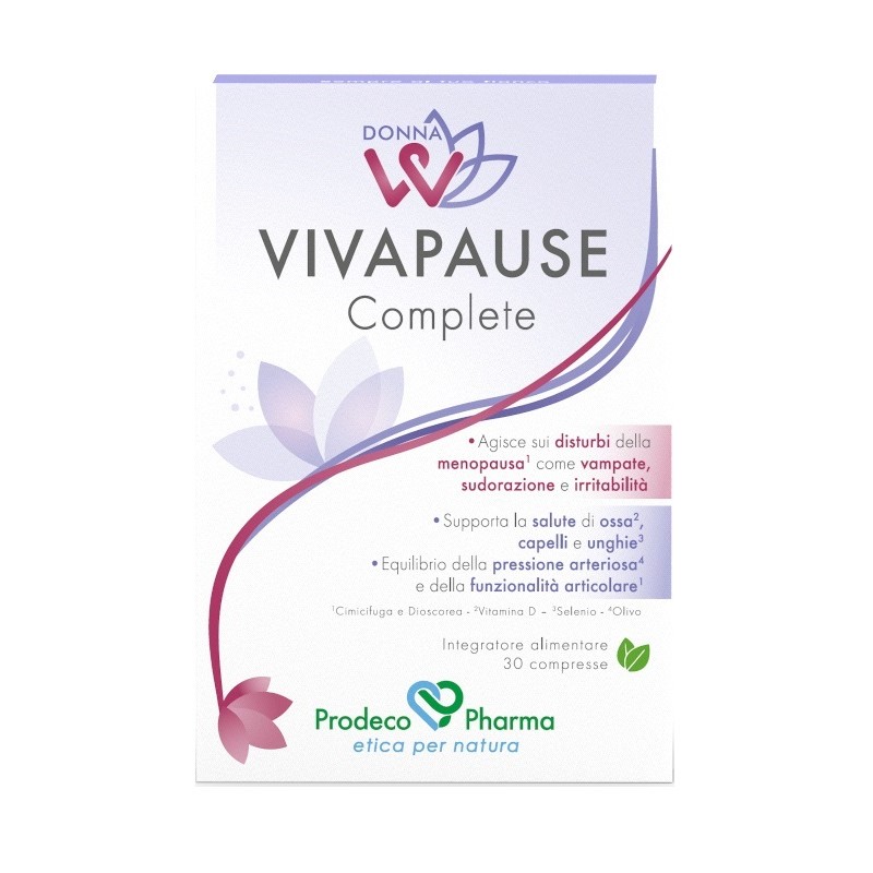 Prodeco Pharma Donnaw Vivapause Complete 30 Compresse - Integratori per ciclo mestruale e menopausa - 988060378 - Prodeco Pha...