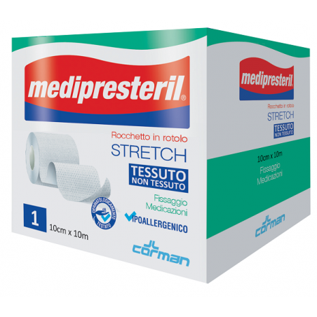 Corman Medipresteril Rocchetto Rotolo Stretch Tessuto Non Tessuto 10 Cm X 1000 Cm Corman - 1