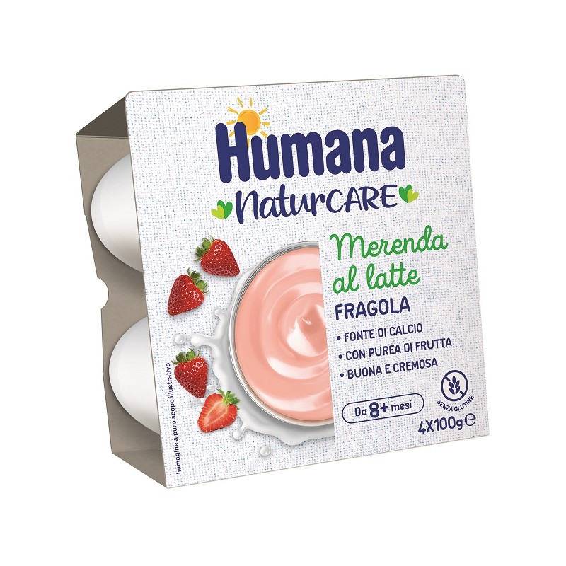 Humana Italia Humana Merenda Latte Fragola 4 Pezzi Da 100 G Humana - 1