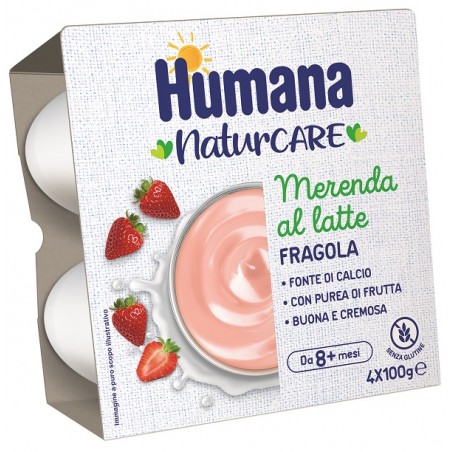 Humana Italia Humana Merenda Latte Fragola 4 Pezzi Da 100 G Humana - 1