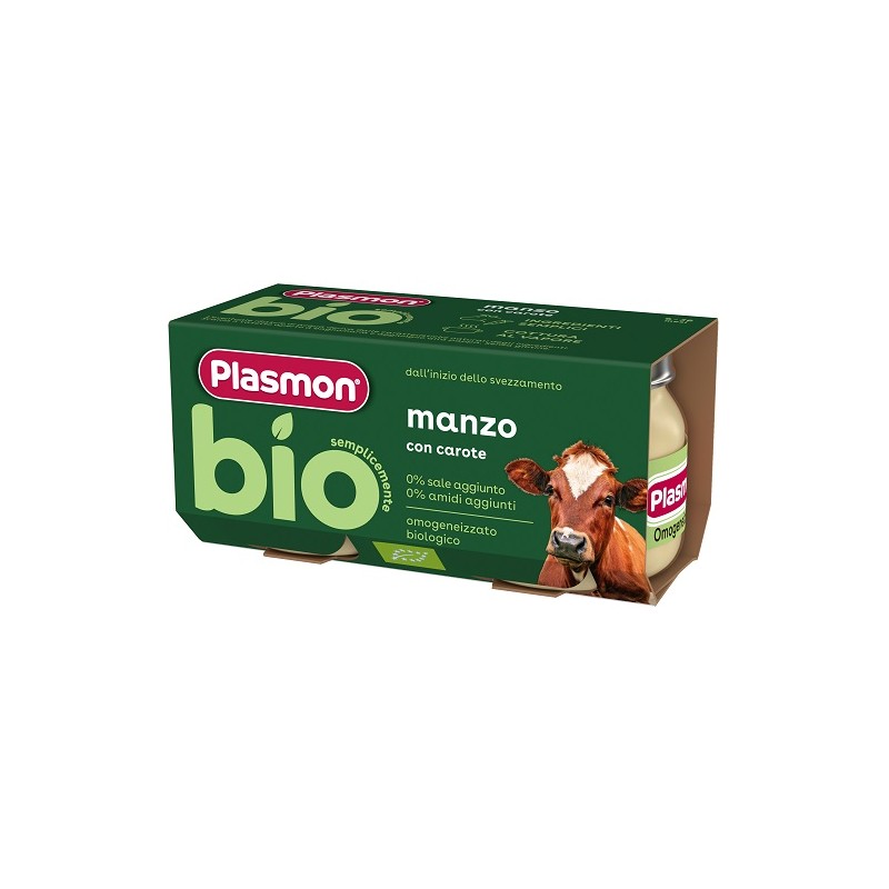 Plasmon Bio Omogeneizzato Manzo Con Carote 2 Pezzi Plasmon - 1