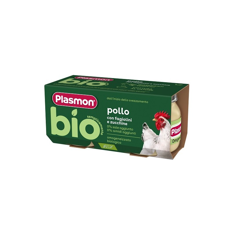 Plasmon Bio Omogeneizzato Pollo Con Fagiolini E Zucchine 2 Pezzi Plasmon - 1