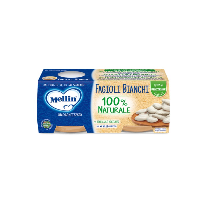 Danone Nutricia Soc. Ben. Mellin Omogeneizzato Fagioli Bianchi 2 X 80 G - Omogeneizzati e liofilizzati - 981560877 - Danone N...