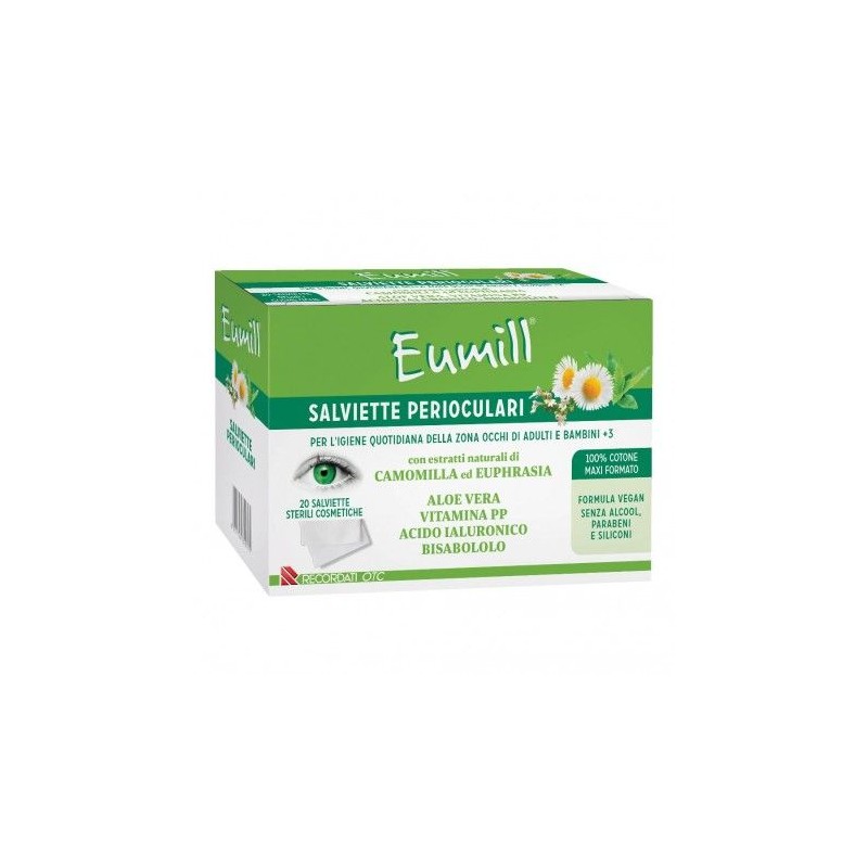 Recordati Eumill Salviette Perioculari 20 Pezzi - Blefarite - 987380173 - Recordati - € 7,39