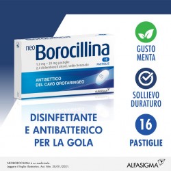 Neo Borocillina Pastiglie Antisettico Orofaringeo 16 Pastiglie Neoborocillina - 3