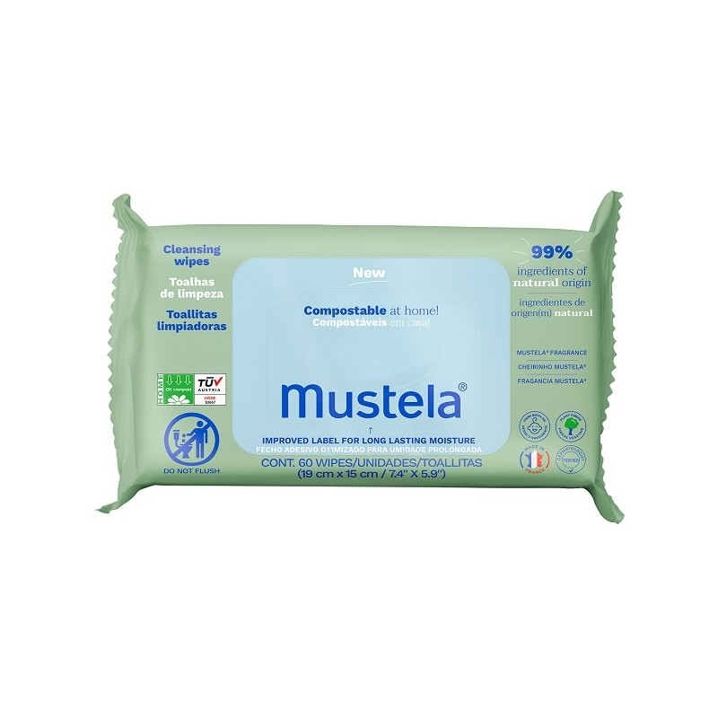 Lab. Expanscience Italia Mustela Salviette Compostabili 60 Pezzi Lab. Expanscience Italia - 1