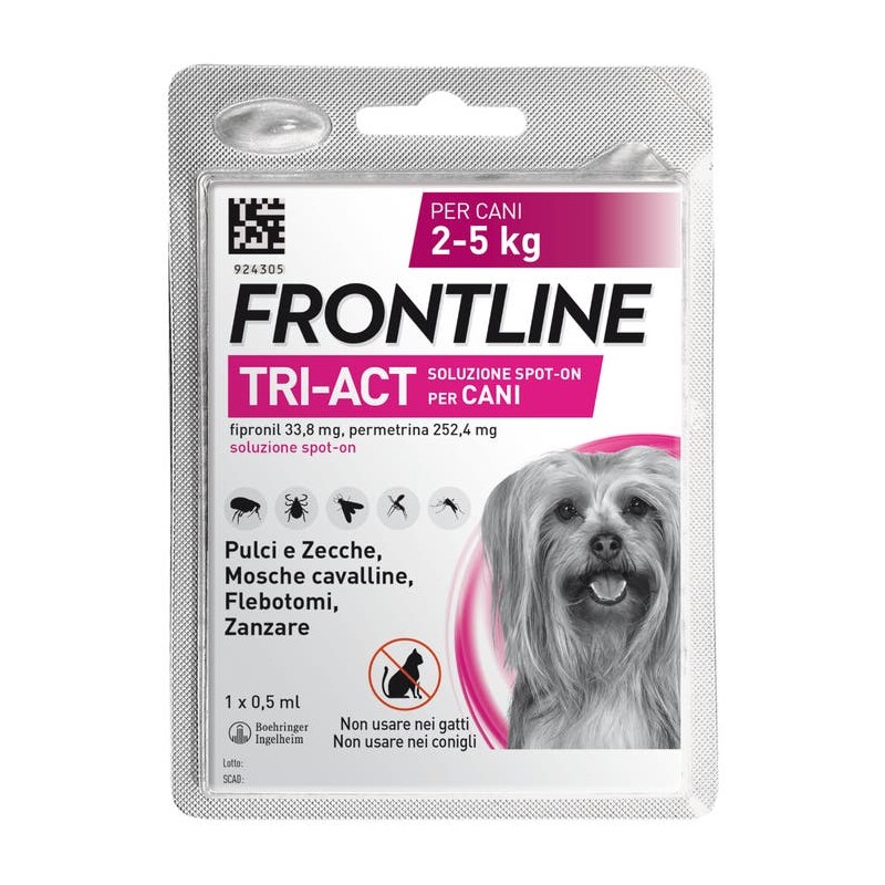 Frontline Tri-Act Soluzione Spot-On Cani 2-5Kg 1x0,5ml - Prodotti per cani - 104672011 - Frontline - € 10,42