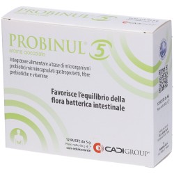 Probinul 5 Aroma Cioccolato Equilibrio Flora Intestinale 12 Buste - Integratori di fermenti lattici - 900322443 - Ca. Di. Gro...