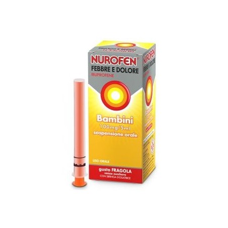 Nurofen Febbre E Dolore Bambini 100mg/5ml Sospensione Orale Senza Zucchero - Farmaci per dolori muscolari e articolari - 0446...