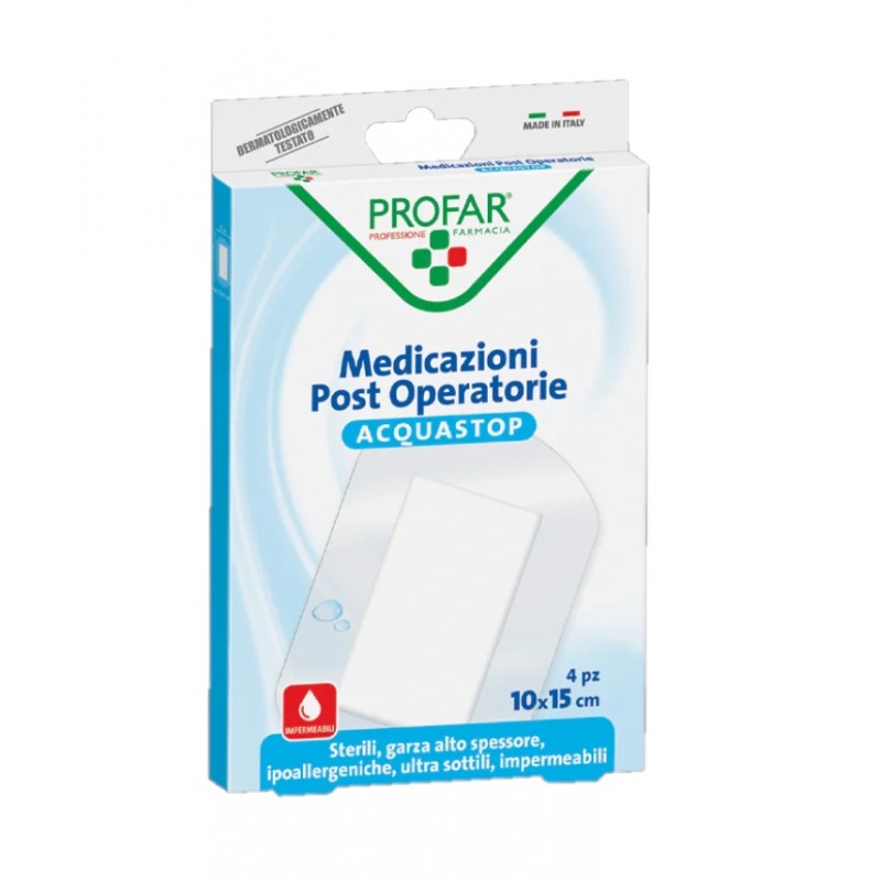 Federfarma. Co Acquastop Medicazione Post Operatoria 10x15 Cm Profar Med 4 Pezzi Federfarma. Co - 1