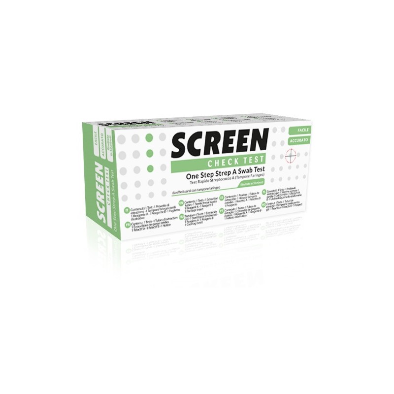 Screen Italia Test One Step Strep A Autodiagnostico Determinazione Qualitativa Antigeni Streptococco A Da Tampone Faringeo Scree