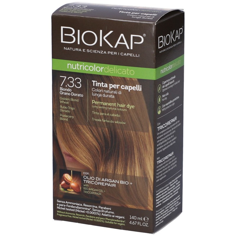 Bios Line Biokap Nutricolor Delicato 7,33 New Biondo Grano Dorato Tinta 140 Ml Bios Line - 1